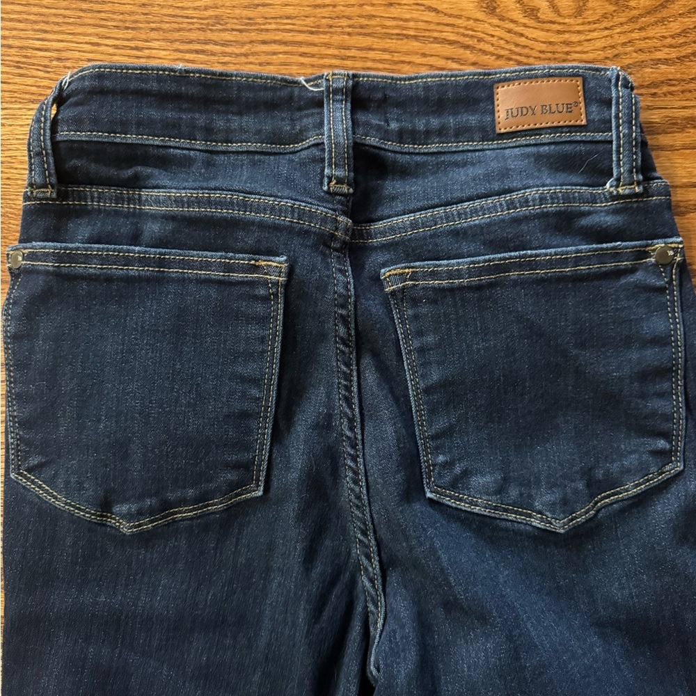 Dark Blue Flare Judy Blue Jeans for Women - Picture 3 of 4